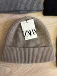 Шапка Zara біні рубчик на основі вовни бежева