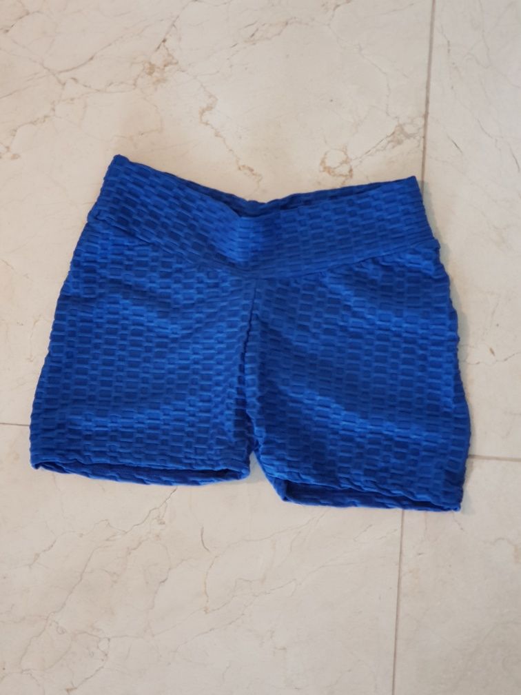 Calções shorts desporto push up azuis NOVOS