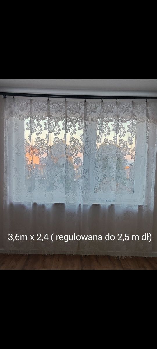 Firanka biała we wzór 3m x 2,3