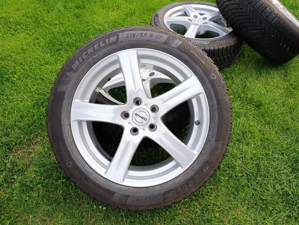 Koła zimowe opony 215 55r17, alufelgi 17" 5x108 ET40, Peugeot 508