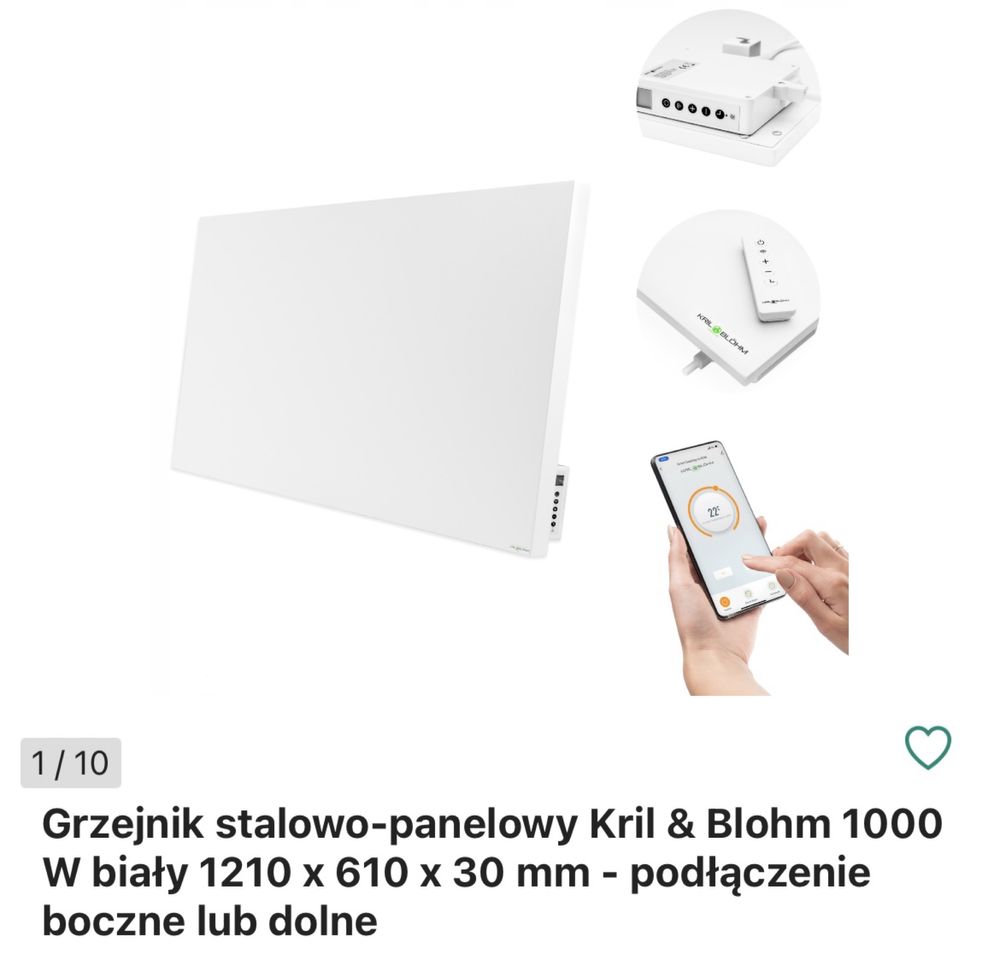 Grzejnik stalowo-panelowy kril blohm na podczerwień