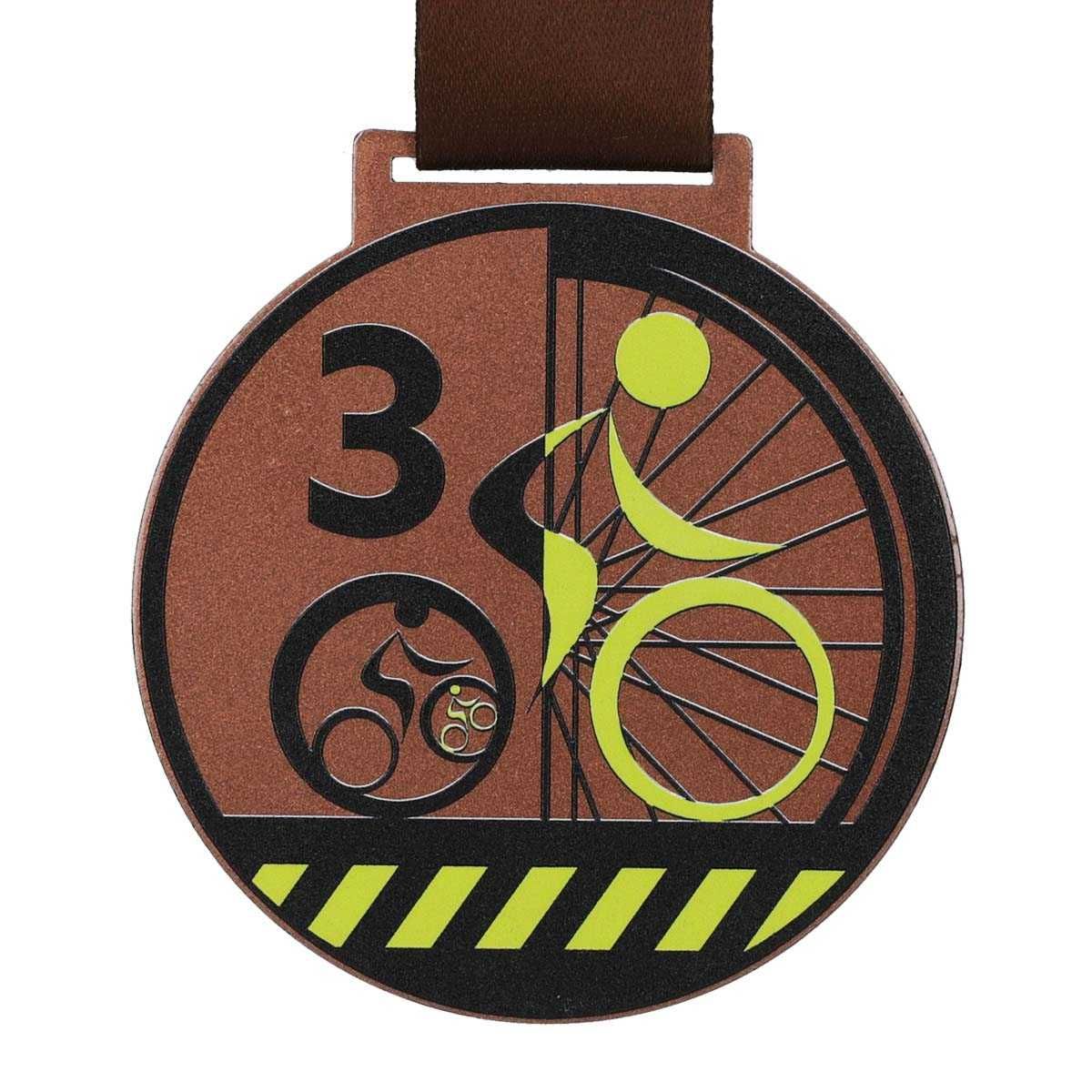 Medale dla rowerzysty z drukiem UV za 1, 2 i 3 miejsce