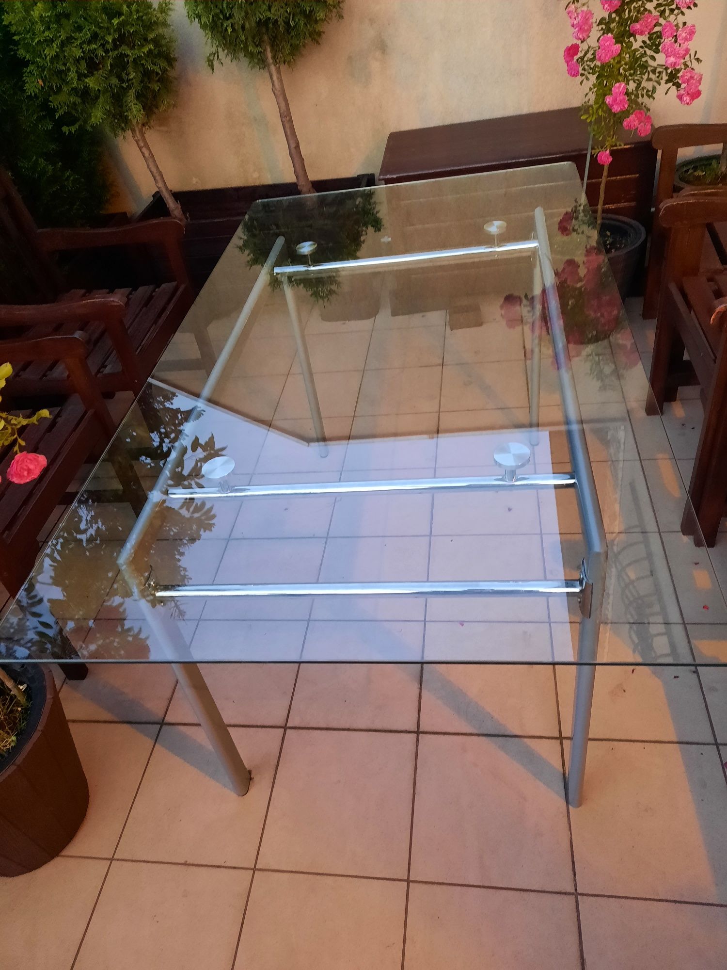 szklany stół Jysk Storvorde metal szkło do domu lub ogrodu 90 160