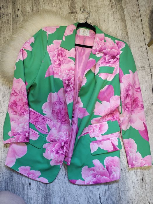 Lila Lou marynarka żakiet damski w kwiaty