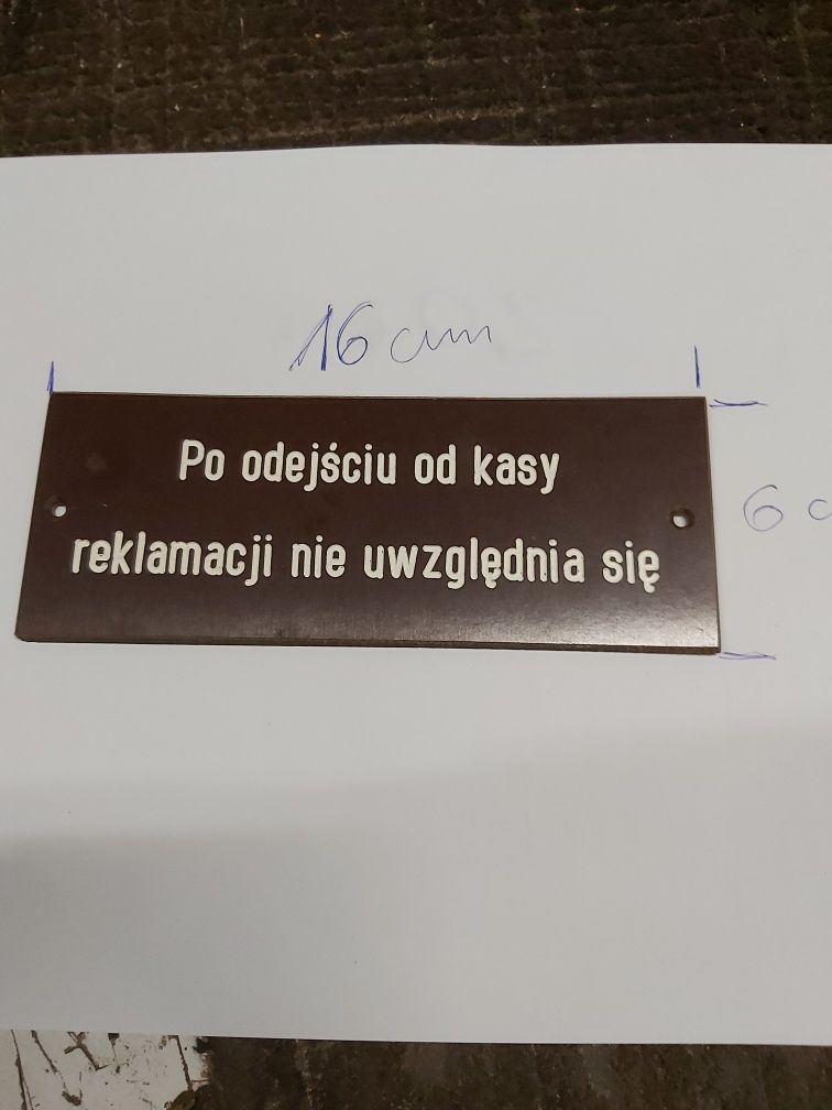 Dwie stare tabliczki informacyjne bakelit PRL