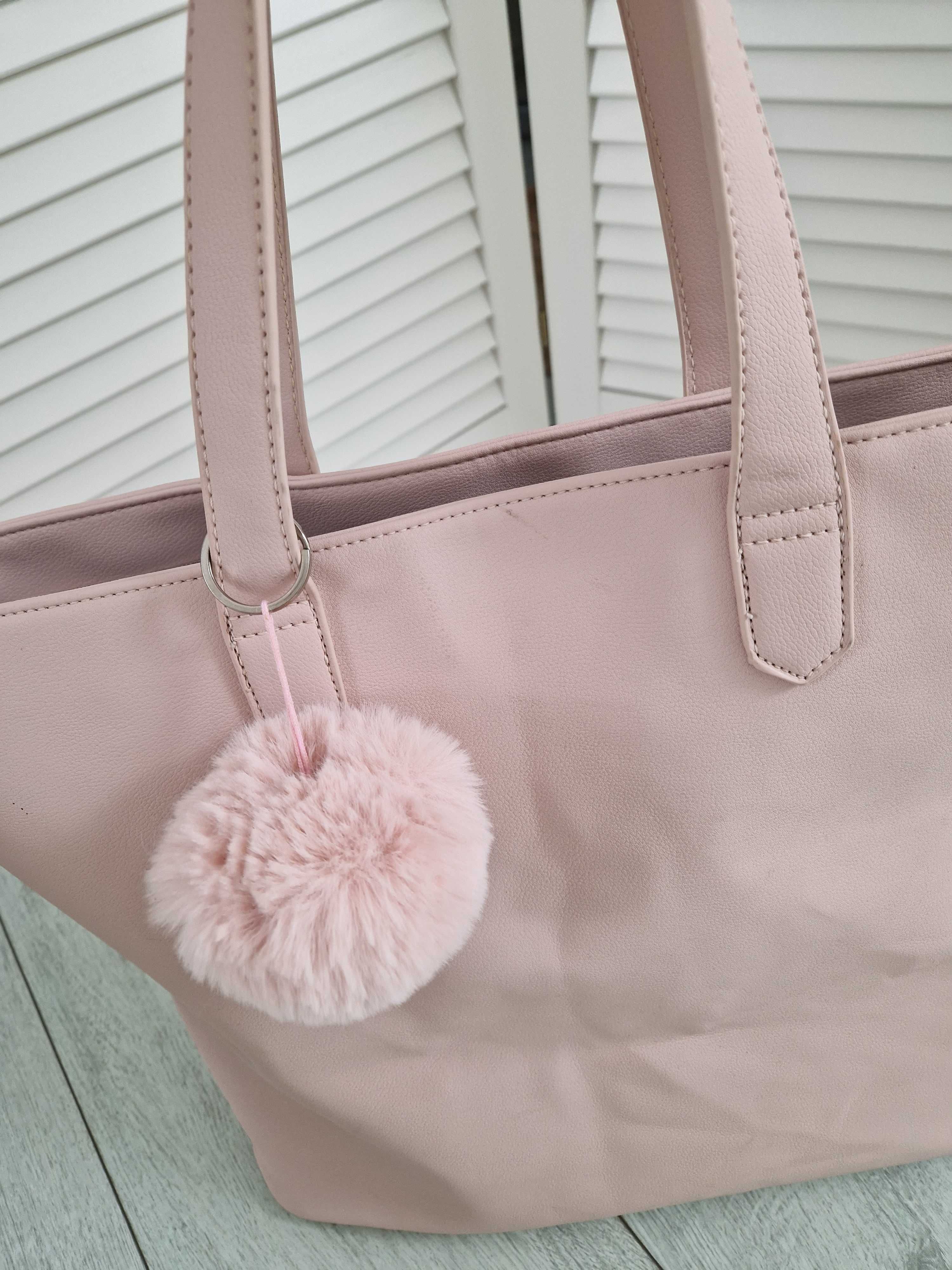 Sinsay pudrowa torebka shopper torba