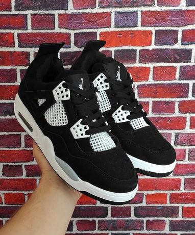 Кроссовки Nike Air Jordan 4 Retro Black/White M| Мужские/Женские r1