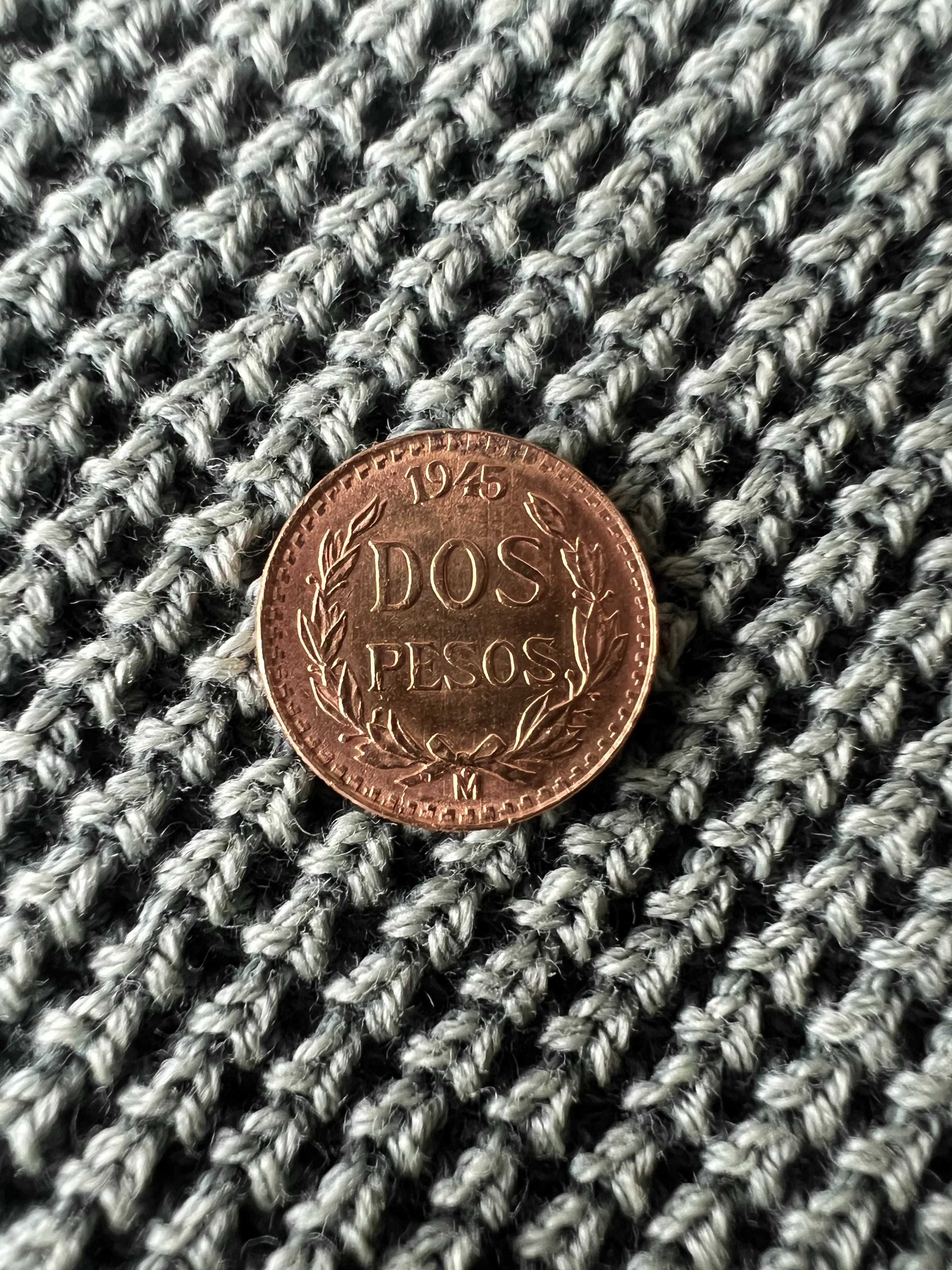 Meksyk 1945 DOS Pesos 2 peso złota moneta