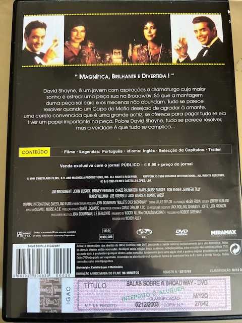 Balas Sobre a Broadway de Woody Allen