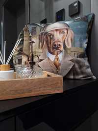 Poszewka dekoracyjna gobelinowa 45x45 cm 6103 Pies Sherlock Holmes