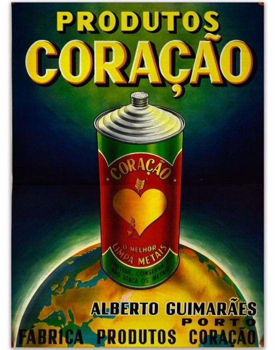 Cartaz/Poster publicitário antigo Produtos Coração