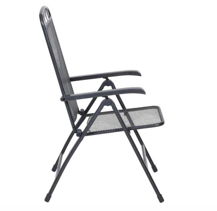 Greemotion Krzesło ogrodowe z regulacją oparcia, składane szare