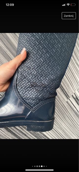 Kalosze kozaki granatowe Tommy Hilfiger