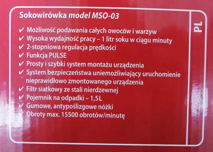 Sokowirówka MPM MSO-03