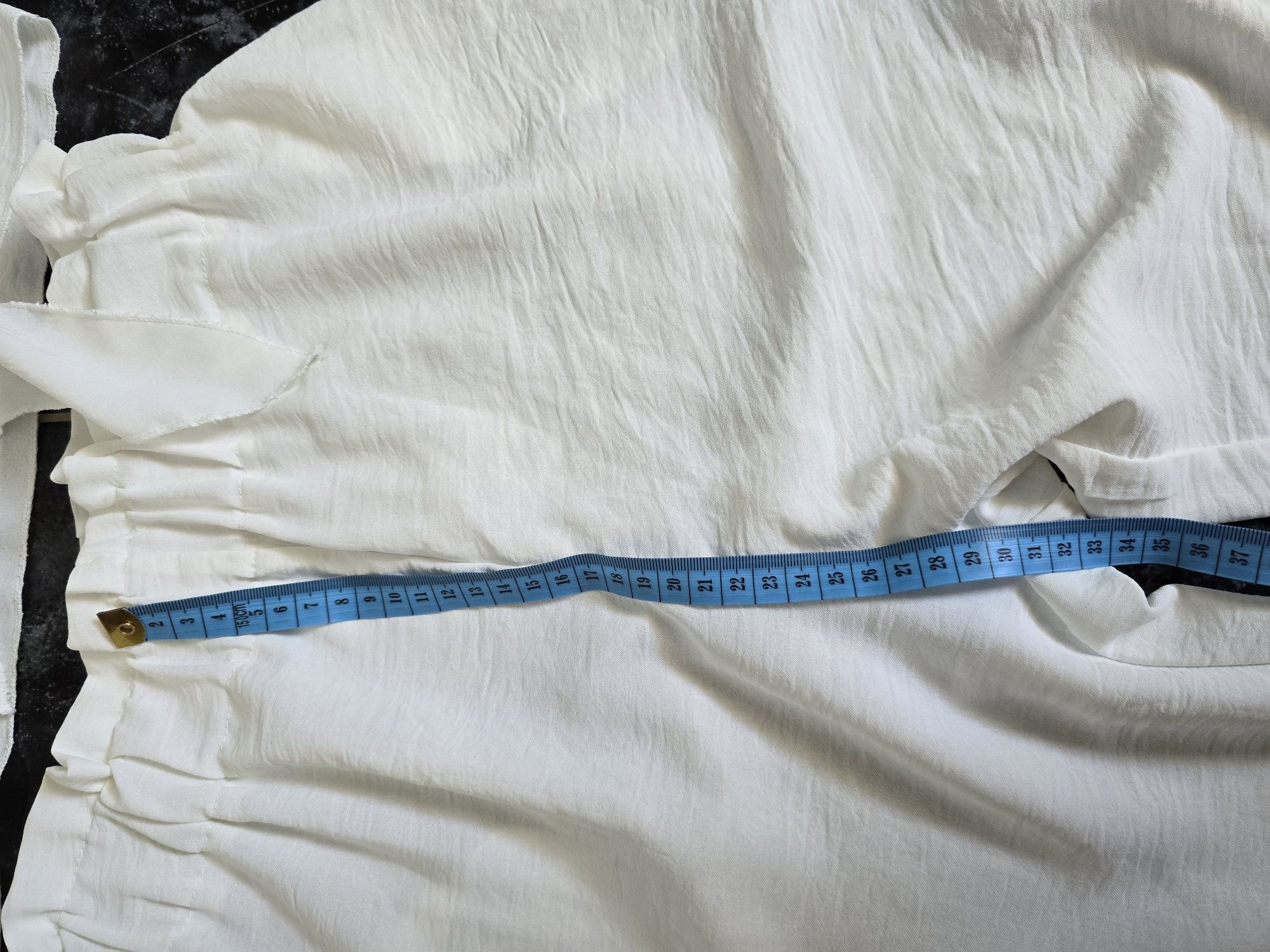 Komplet Biała bluzka spodnie szeroka nogawka 36 38