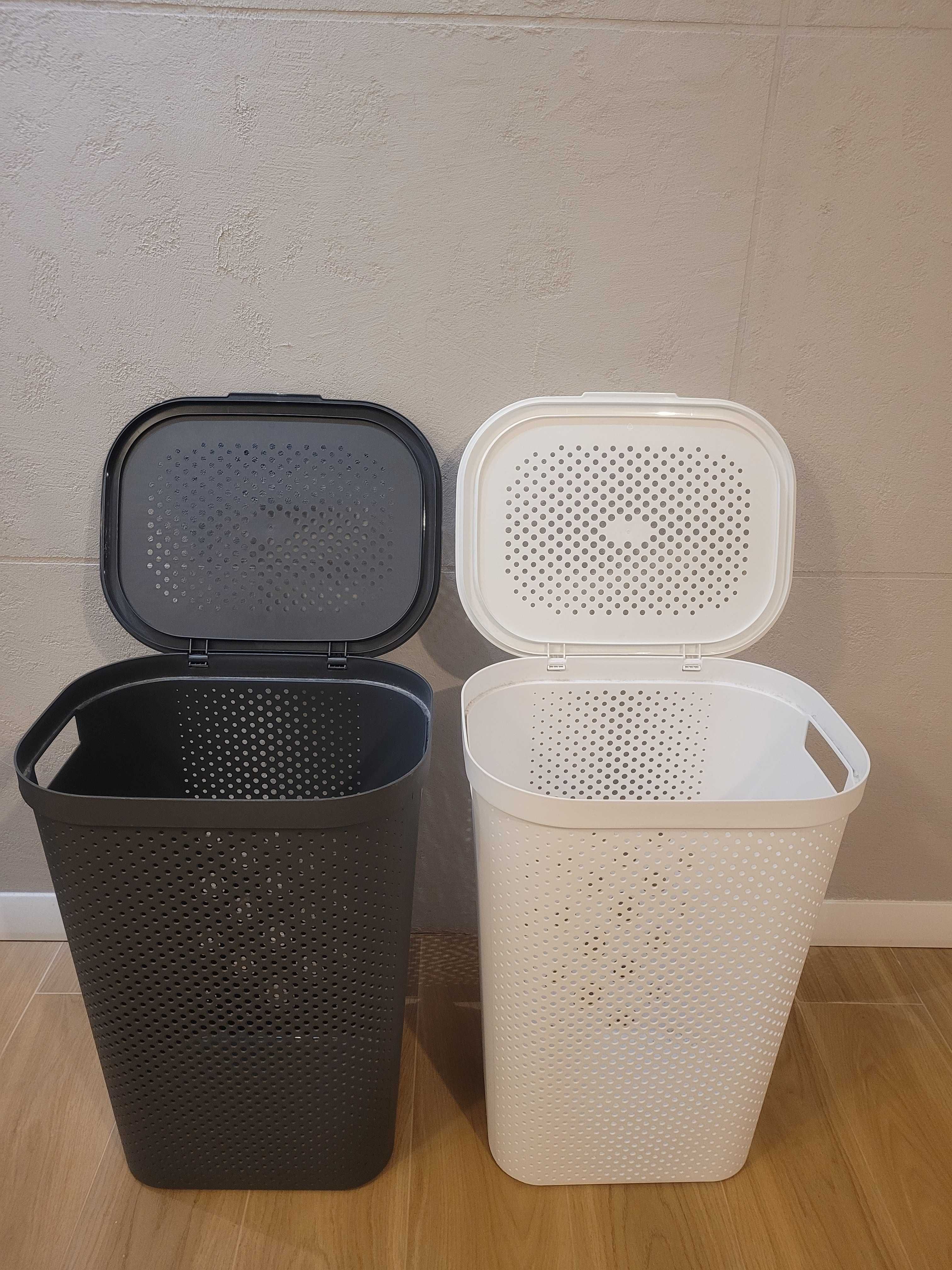 Szary Kosz na pranie Curver Infinity 60l