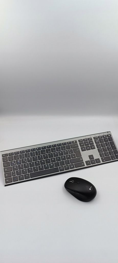 IClever Klawiatura i mysz Bluetooth, QWERTZ, podwójny tryb, Czarny +