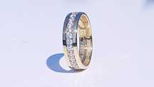 Jubiler Obrączki złote 333 8K cyrkonie Swarovski cały rząd WYSYŁKA