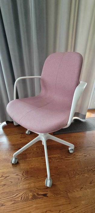 Ikea langfijall różowe krzesło biurkowe fotel biurowy używane  bdb-