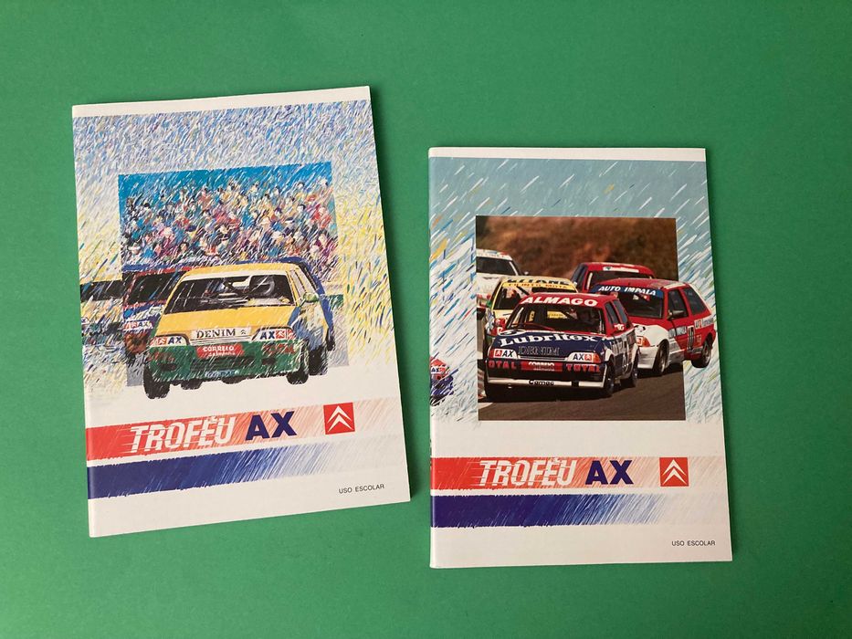 Colecção de 4 Cadernos Escolares Troféu Citroen AX Ambar Anos 80