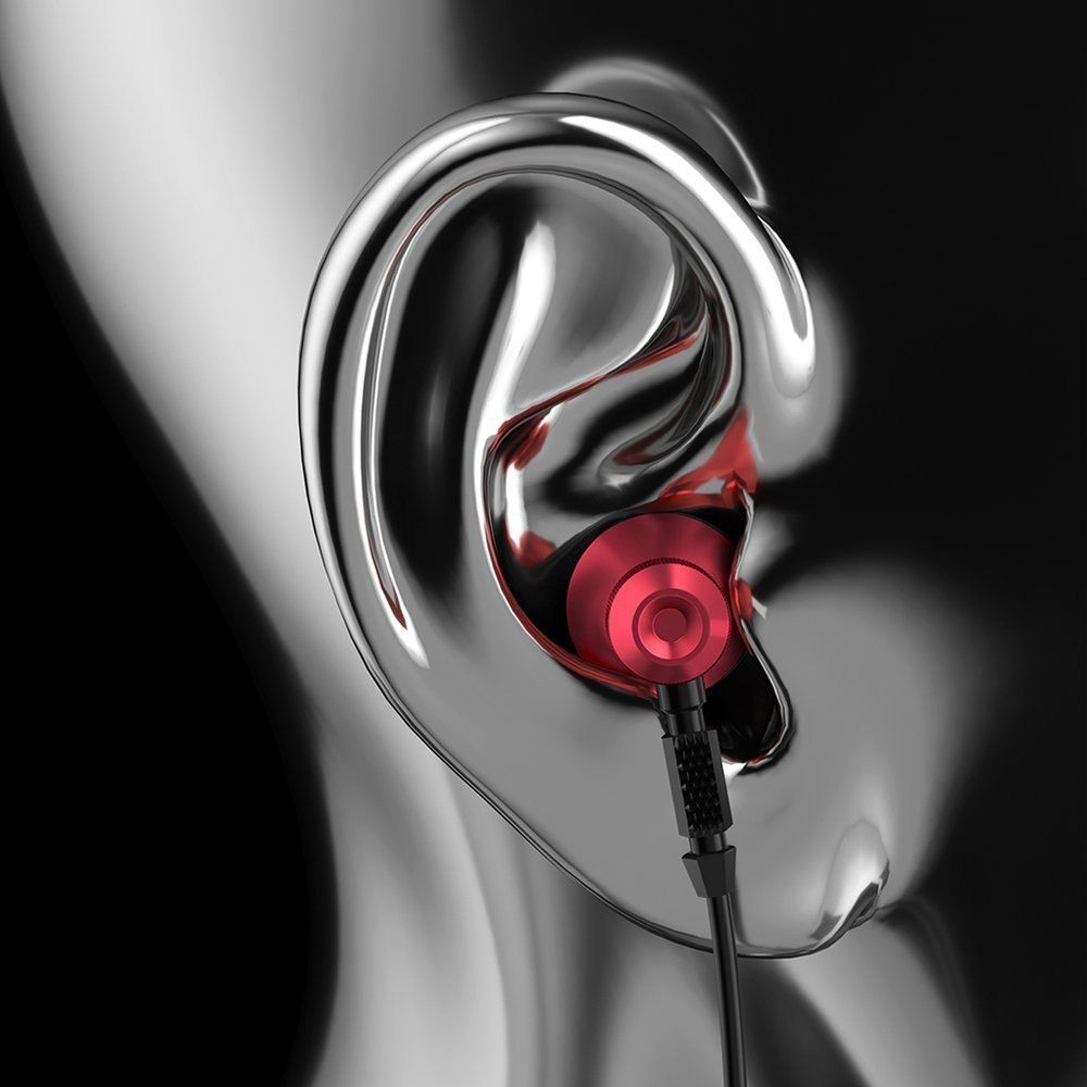 Metalowe przewodowe słuchawki douszne 3,5 mm mini jack szary