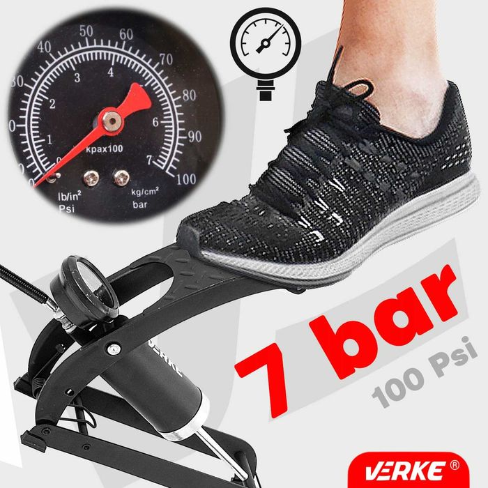 POMPKA SAMOCHODOWA NOŻNA Rowerowa Roweru Samochodu Materaca Kół Opon