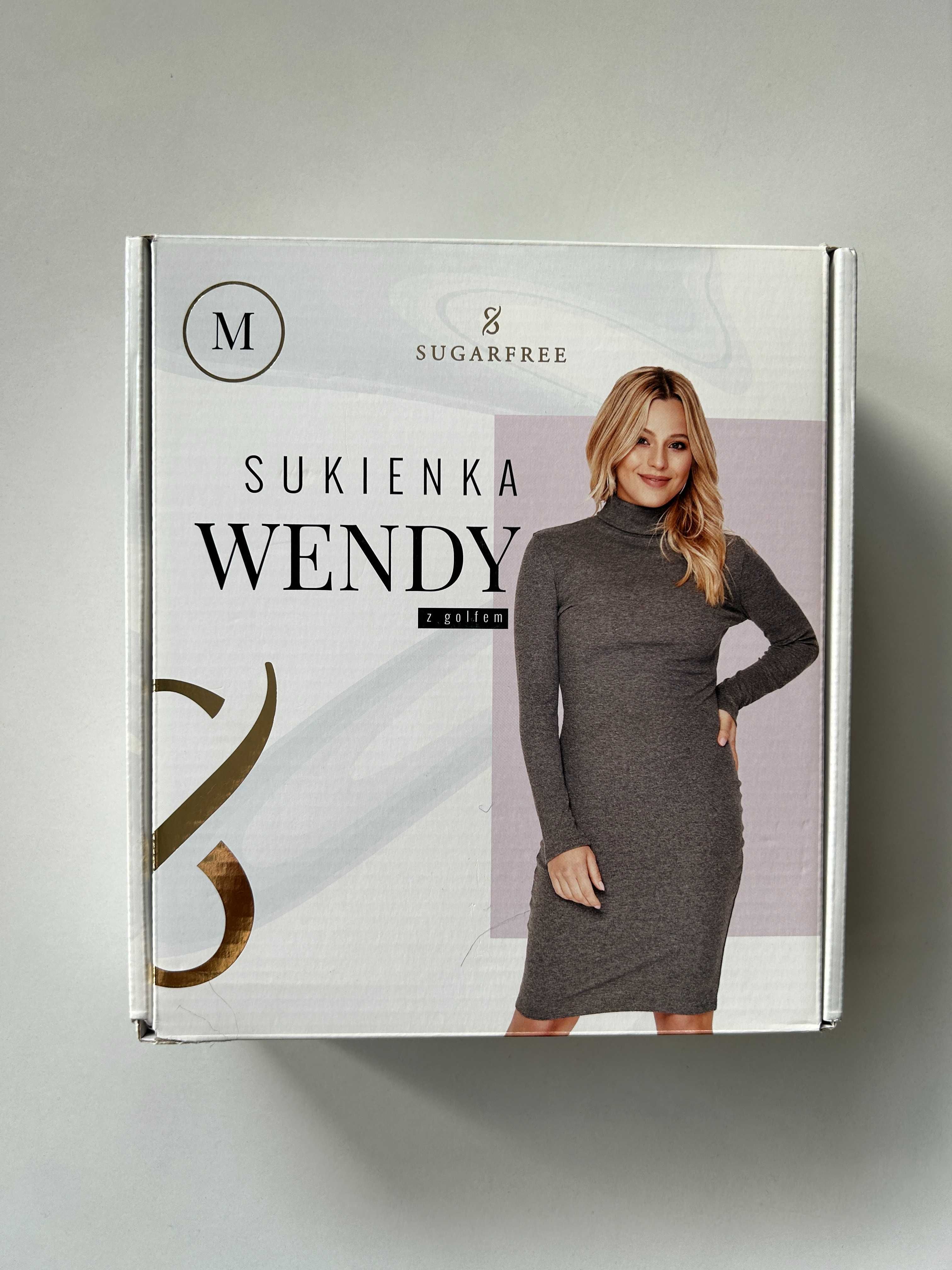 NOWA prążkowana sukienka z golfem z długim rękawem Sugarfree M Wendy