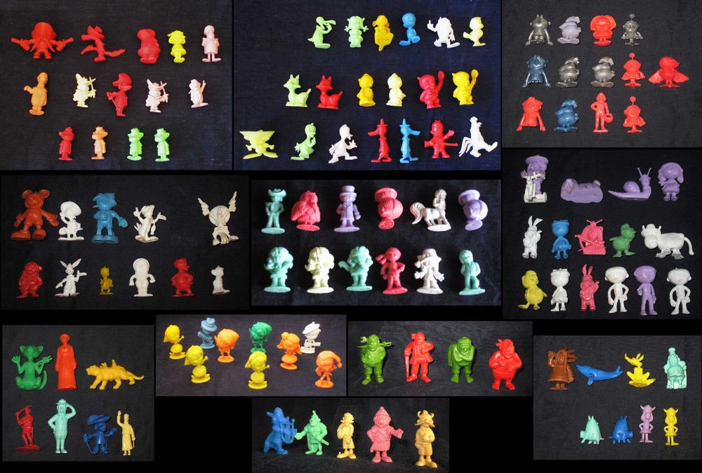 Bonecos Antigos Vintage PVC Monocromáticos Rajá Kinder Mcdonalds