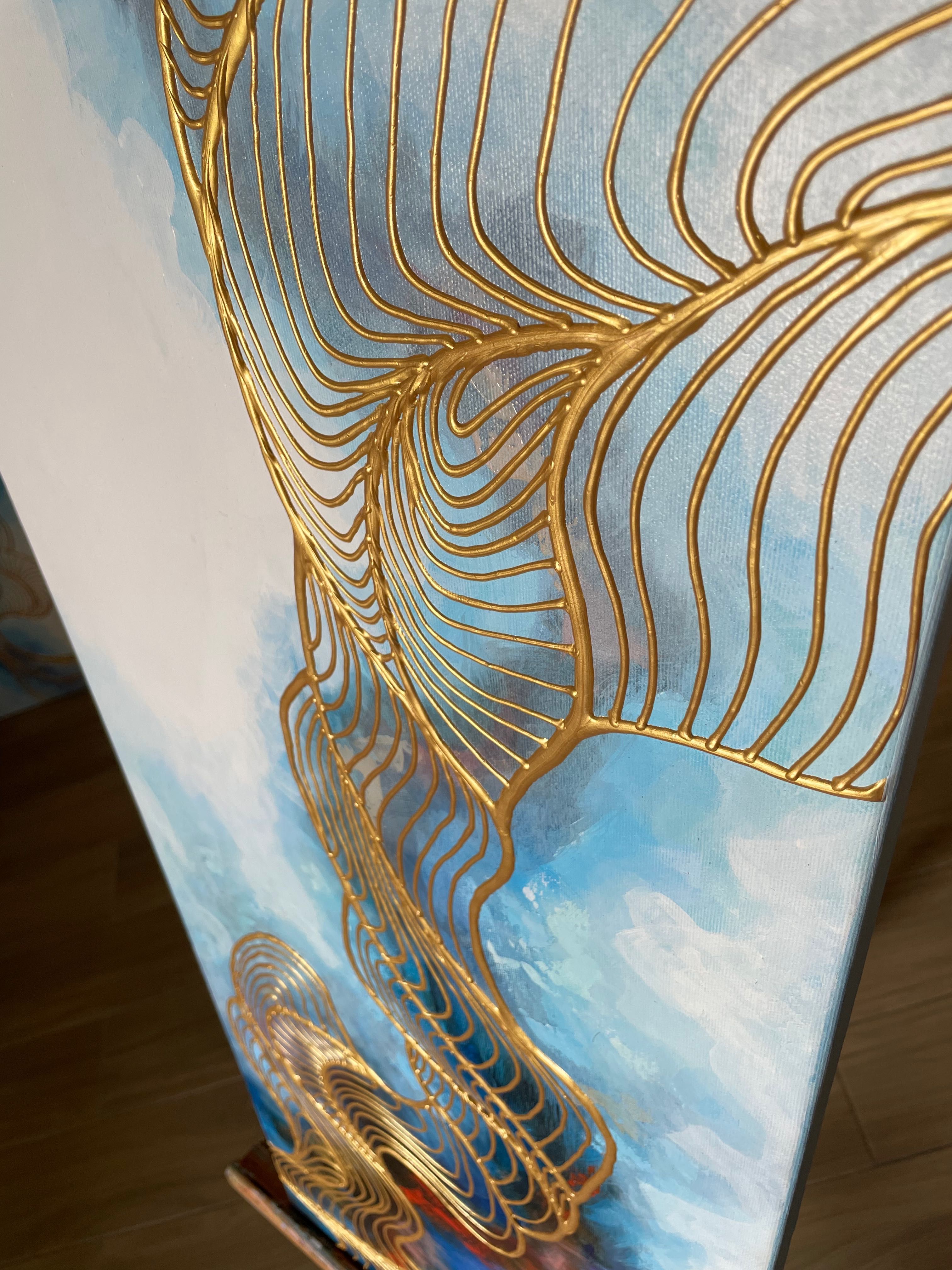 ІНТЕР’ЄРНА картина абстракція «Небесна глибина» 95х40 декор, живопис