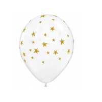 Balony lateksowe 11 szt transparentne z gwiazdkami  NOWE na hel