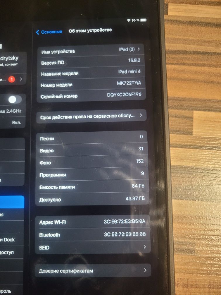 Apple IPad 4mini 64Gb (A1550)+чохол