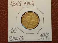 Hong Kong - moeda de 10 cents de 1949 (Colónia Británica)