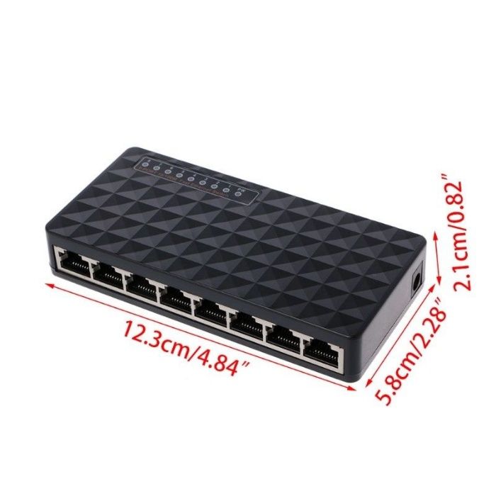 Switch Hub 8 portas 10/100Mbps Novo em caixa Switch de rede Ethernet