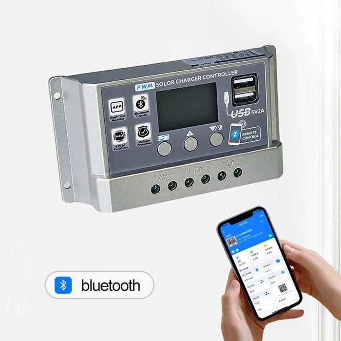 Controlador de carga solar pwm, wi-fi,
bluetooth