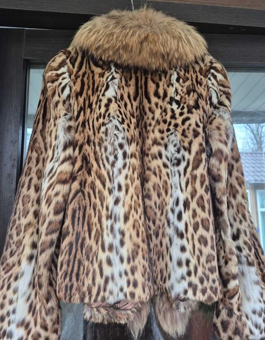 Шуба автоледі оцелот,рись оверсайз,не норка