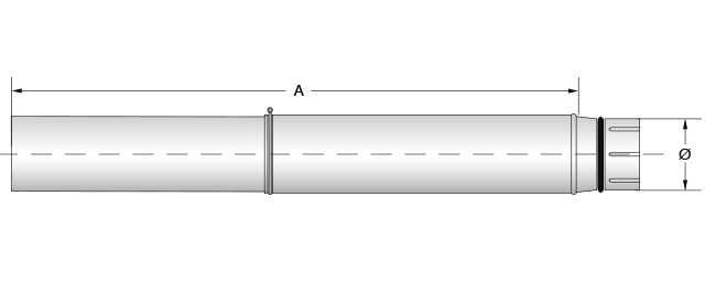 Rura teleskopowa fi80 510/835mm do sytemu kominowego ala Pellet