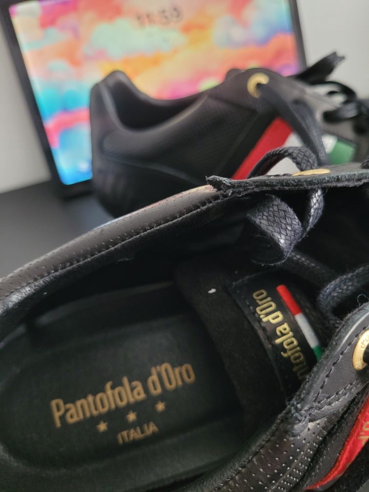 Nowe, włoskie, skórzane buty Pantofola d'Oro Italia męskie 45 Łódź