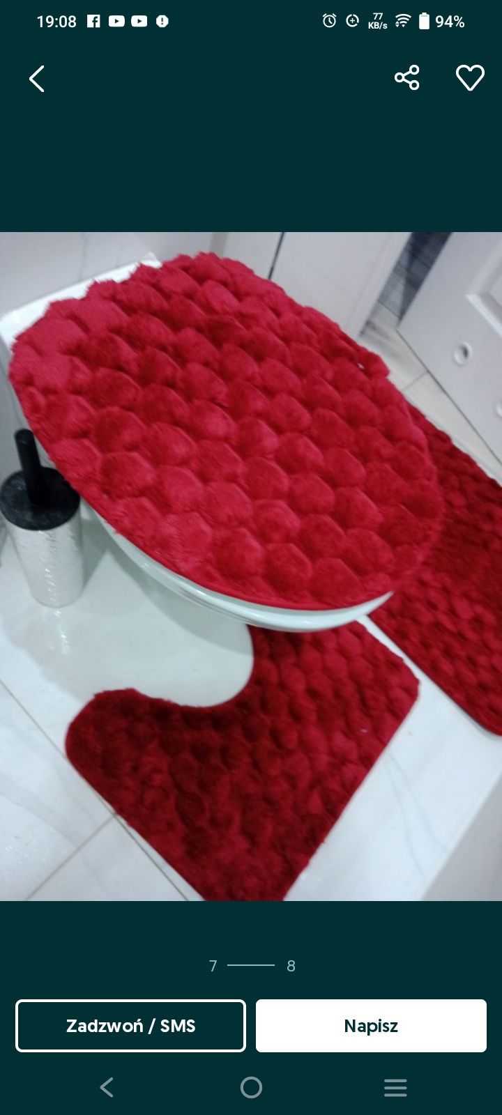 Komplet 4szt komplet dywaników łazienkowych antypoślizgowe