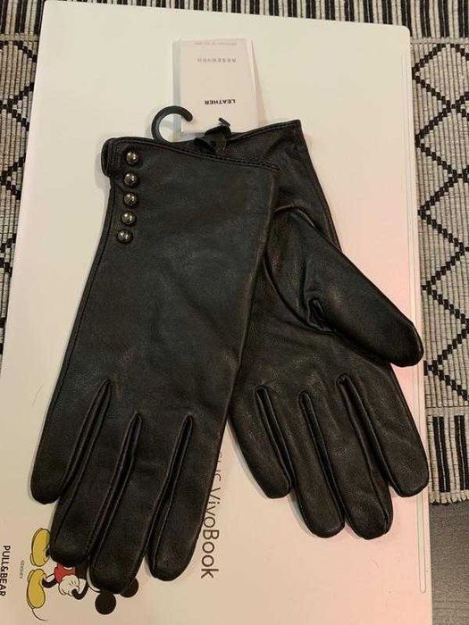 Кожа на флисе перчатки reserved оригинал две модели