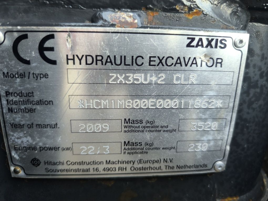Hitachi ZX35 ,U-3,2009,мініекскаватор