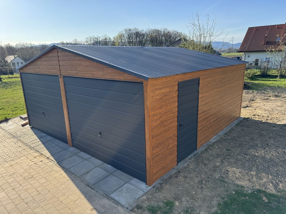 Garaz blaszany 6x6 6x5,8 ocynkowany profil zamkniety