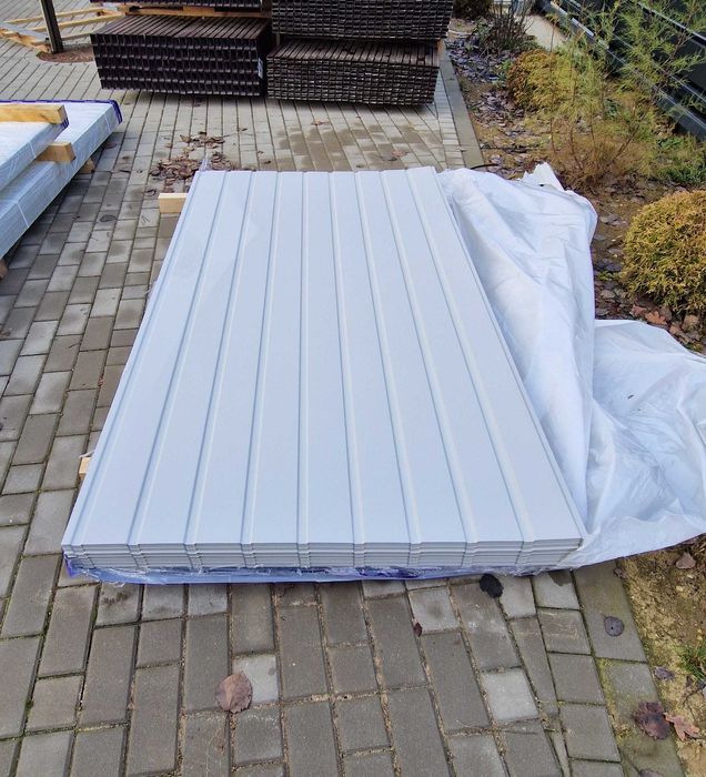 Blacha trapezowa T-7 podbitka JASNY SZARY półmat 2,3 i 4mb