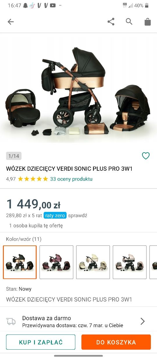 Sprzedam wózek po jednym dziecku