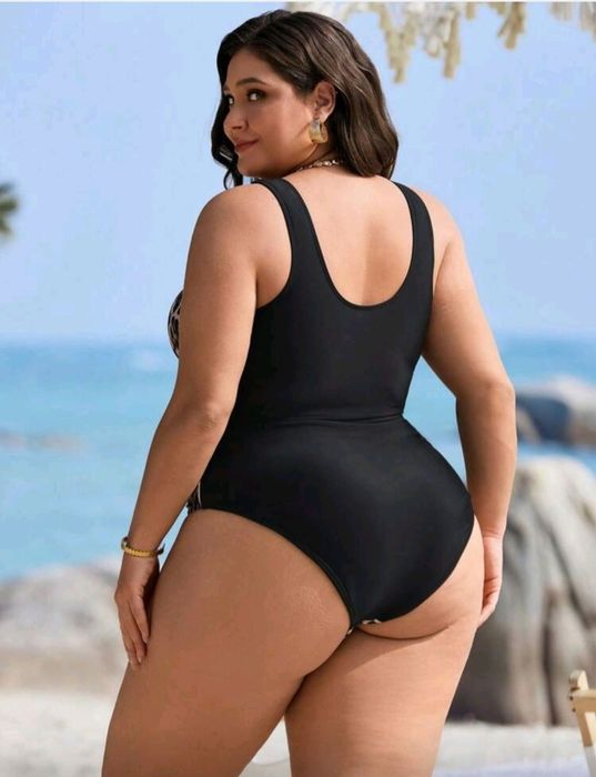 Купальник сдельный большого размера леопардовим принтом XXXL 
Купальни