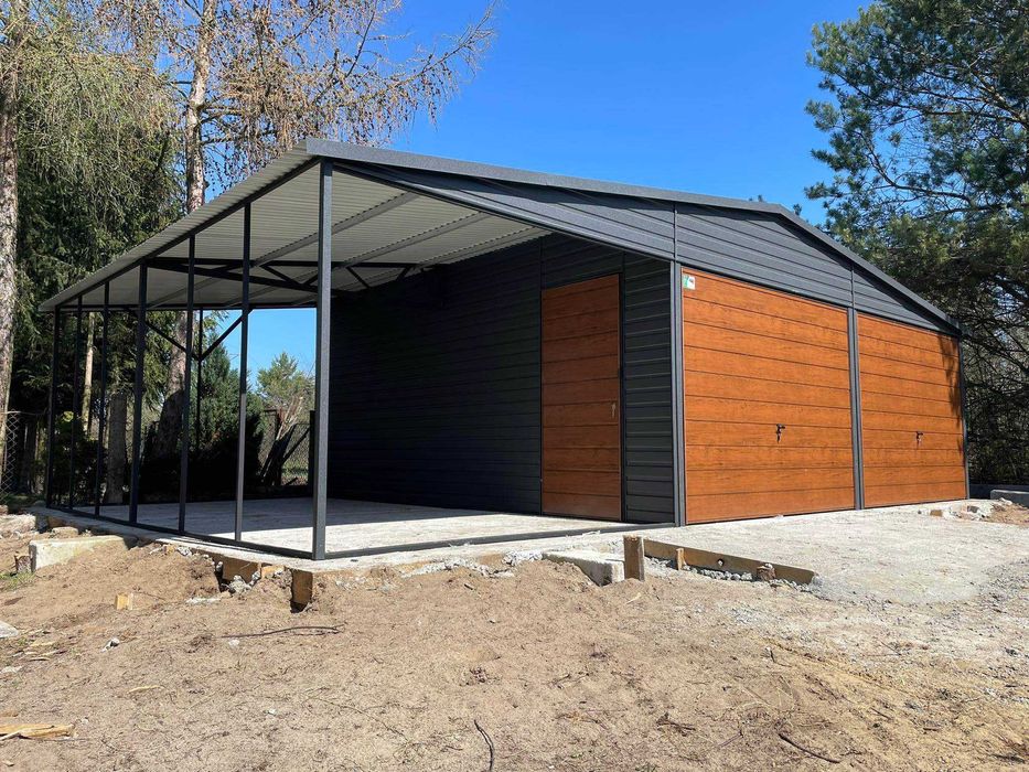 Garaż blaszany, wiata. WZMOCNIONY PROFILAMI. Producent. Cała Polska