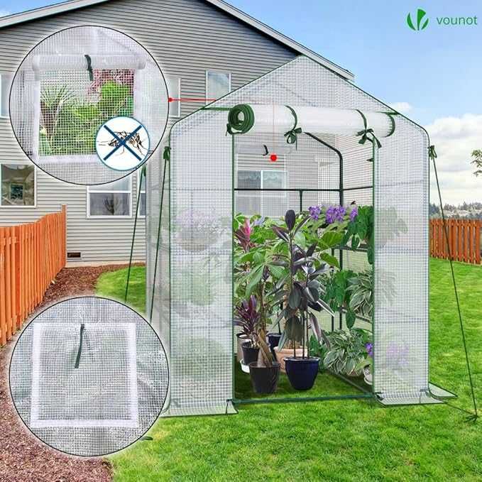 Elementy Konstrukcji Szklarni Ogrodowej VOUNOT 143X215X195cm 9731 opis