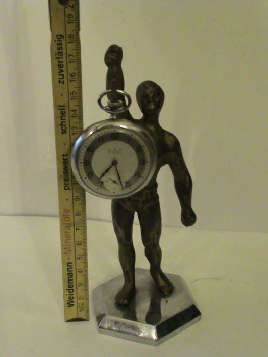 Stojak FIGURALNY metalowy na zegarek kieszonkowy - Rzadkość