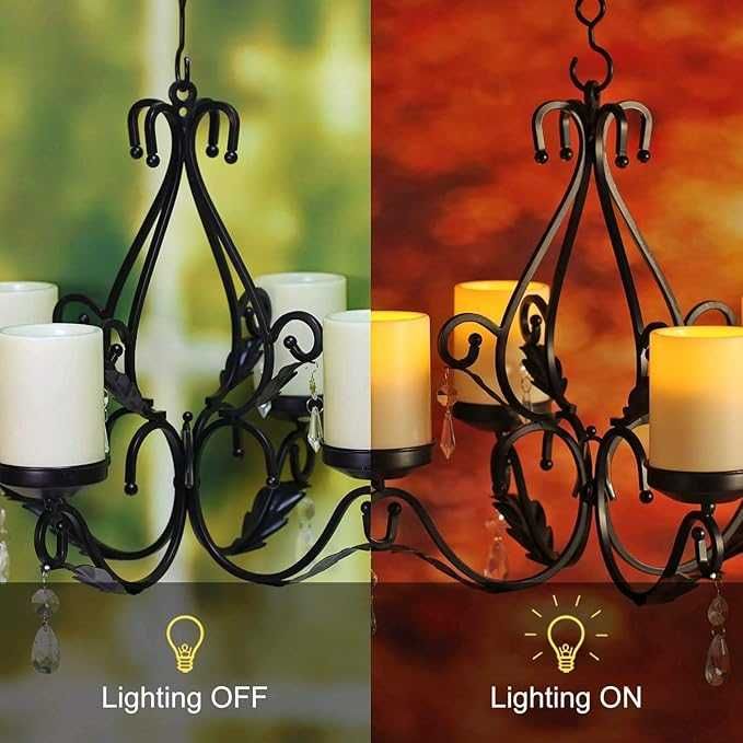 Wiszący świecznik sufitowy Simpdecor z 4 świecami LED i pilotem