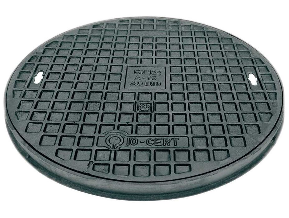 Właz Żeliwny Okrągły AO500 A15 50cm H50 Pokrywa Studzienki Szamba