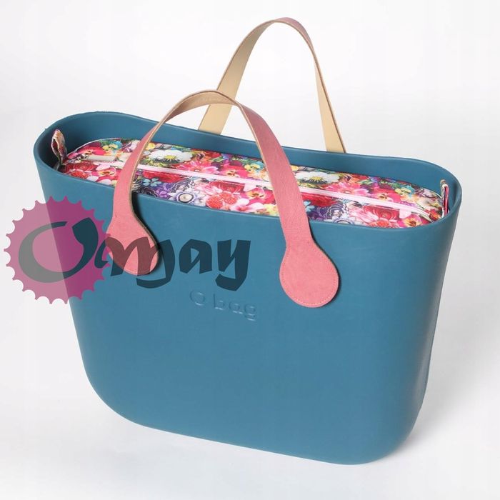 organizer do OBAG STANDARD kwiaty zamek pudrowy róż 2 kieszenie OMAY